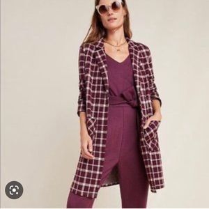 Anthropologie Harlyn Longline Blazer Melrose Check